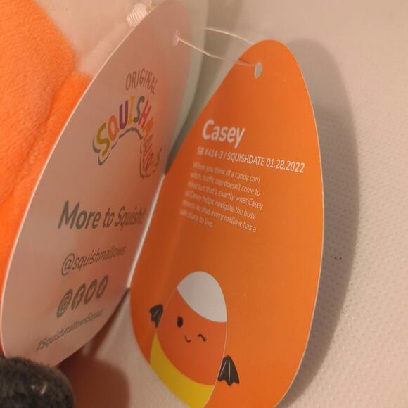 Squishmallows Casey the Candy Corn Bat 9-Inch Plush Stuffie Stuffed Animal 2022 - Picture 7 of 8